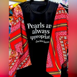 Pearls Upcycled Tshirt